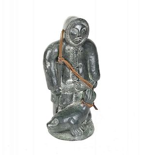 Soapstone Carving, Inuit with Seal