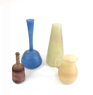 Four Blown Glass Vessels