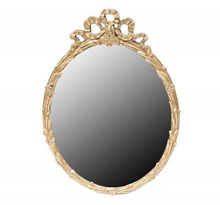 Composition Gilt Carved Oval Mirror