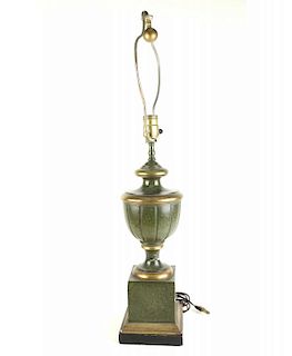 Composition Decorated Urn Lamp