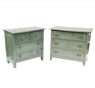 Two Faux Shagreen Chests of Drawers