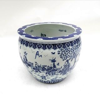 Blue and White Asian Style Planter