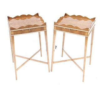 Pair of English Style Scallop Top Tables