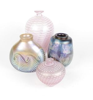Four Art Glass Vases