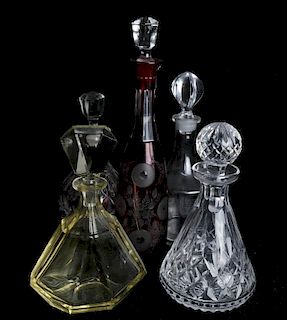 Five Crystal Decanters