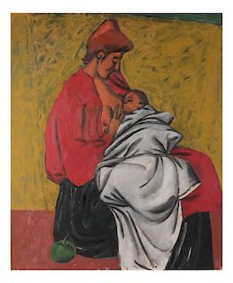 Mother and Child, Oil on Canvas