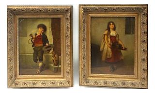 Pair of Paintings: Child Musicians