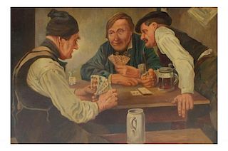 Carl Schutz, Three Men Playing Cards