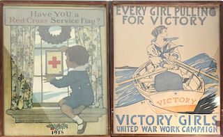 Two War Posters: Victory and Red Cross