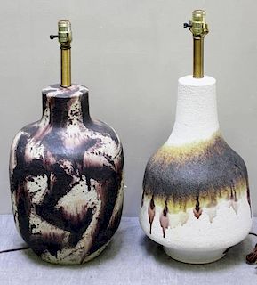 Midcentury Vase as Lamp Lot Including a Fantoni