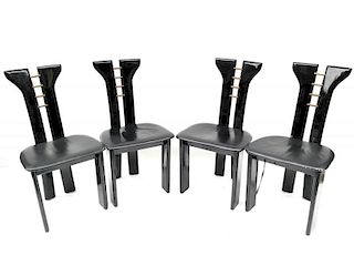 Set of Four Two-Tone Side Chairs