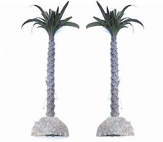 Pair of Tole Palm Trees