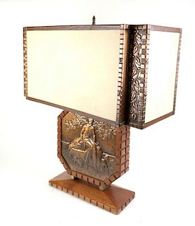 Albert Gilles Deco Copper Lamp