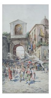 Italian Watercolor, Street Entertainers