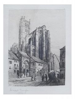 Ernest George, Etching of Cathedral