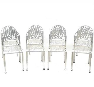 8 Arifort Aluminum Cafe "Hello" Chairs