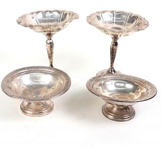 Four American Sterling Silver Compotes