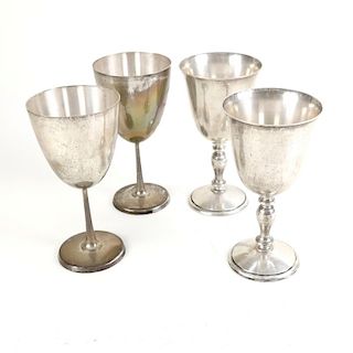 4 Tall Sterling Wine Goblets