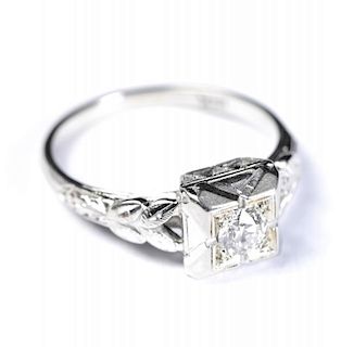 14k and Diamond Deco Ring
