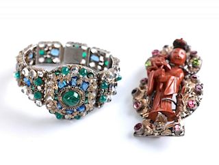 Two Jewelry Items, Hobé and Bracelet