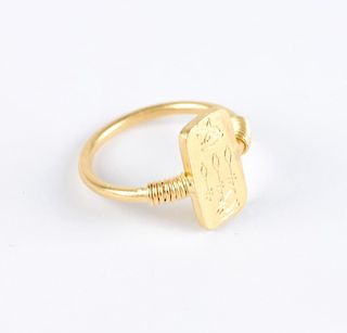 24K Gold Egyptian Ring