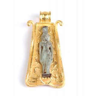 22/24K Gold and Egyptian Amulet Pendant