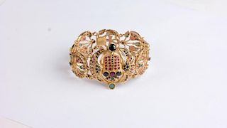 18k Gold and Jeweled Egyptian Bracelet