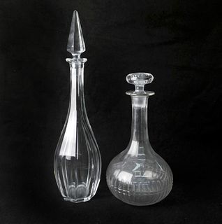 Lot of 2 Cut-Crystal Decanters