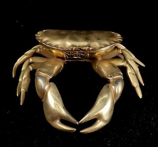 Bronze Crab-Form Inkwell