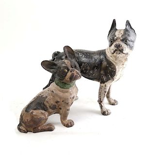 Two Iron Dog-Form Doorstops