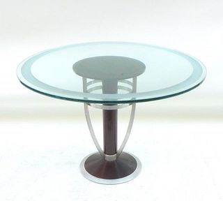 Chrome & Glass Black Center Table