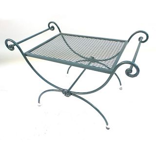 Green Painted Iron Bench