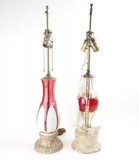 Two Bohemian Glass Lamps