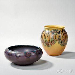 Rookwood Pottery Vase and Bowl