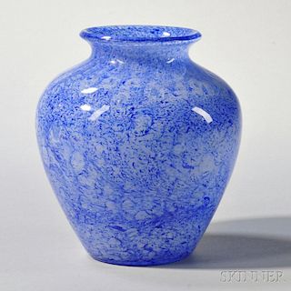 Steuben Blue Cluthra Glass Vase