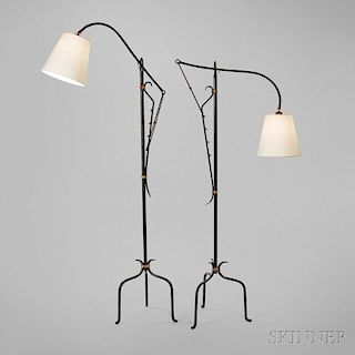 Pair of French Hand-wrought Floor Lamps
