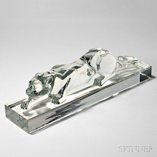George Chevalier (1894-1987) Baccarat Panther Sculpture