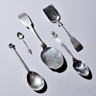 Porter Blanchard Server and Shovel with Three Other Serving Items