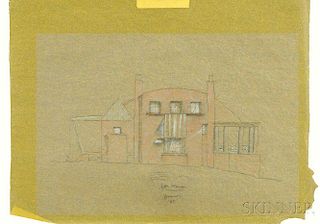 Michael Graves (1937-2015) Sketch Elevation for a Residence