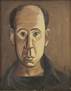 LEVY, Edgar. Oil on Canvas. Portrait of a Man.