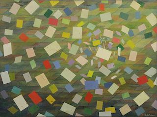 CRIMI, Alfred D. Oil on Canvas. Geometric Abstract