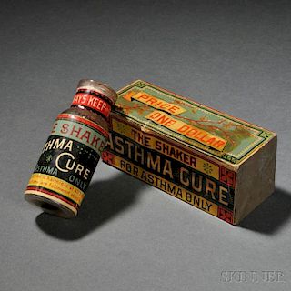 Shaker Medicinal "Asthma Cure" Bottle in Original Box