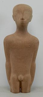ZORACH, William. Terracotta Sculpture. Male Nude.