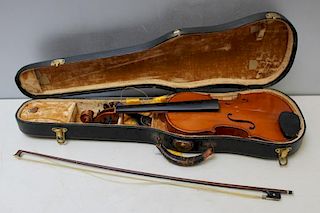Heinreich Heberlein JR, Signed Violin and Bow in