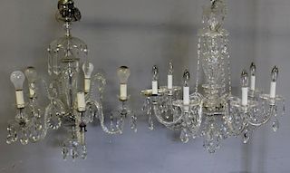 Lot of 2 Crystal Hall Chandeliers.