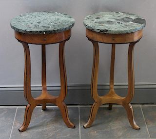 Pair of Classical Style Marble Top Tables.
