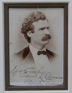 (Autographs) Mark Twain Samuel Clemens Signed CDV