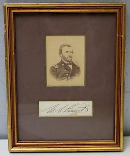 (Autographs) U.S. Grant Signature & Photo (?).