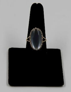 JEWELRY. 10kt Gold and Moonstone Ring.