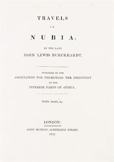 (AFRICA) BURCKHARDT, JOHN LEWIS. Travels in Nubia. London, 1819. First edition with fold-out maps.